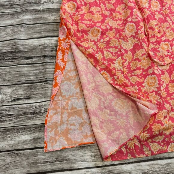 French Connection Women's Cossette Vero Crepe Midi Dress 6 Pink Orange White - Picture 9 of 15